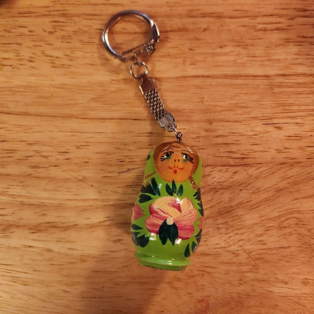 Green Matryoshka Doll Keychain